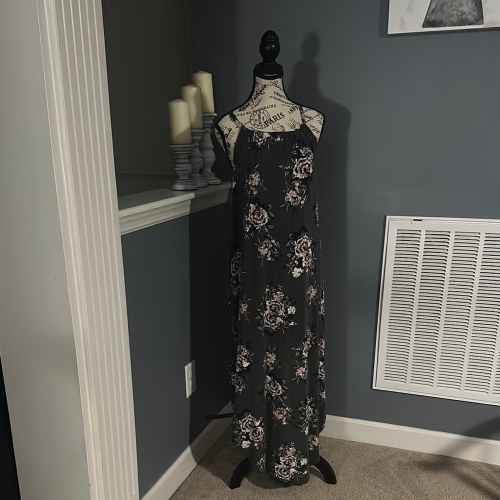 Maurices Black Floral Maxi Dress